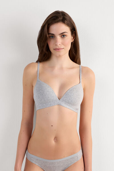 Intimissimi Sujetador Triangular Tiziana de Algodón Mujer Gris Tamaño 90C