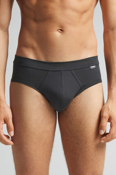Intimissimi Slip de Algodón Premium Mercerizado Hombre Gris Tamaño 46
