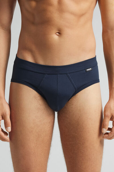 Intimissimi Slip de Algodón Premium Mercerizado Hombre Azul Tamaño 38