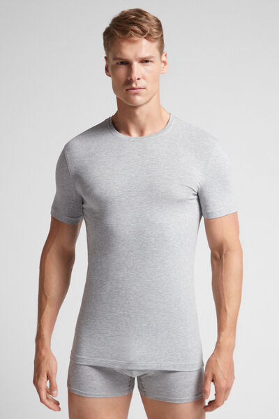 Intimissimi Camiseta ajustada de hombre en algodón Hombre Gris Tamaño XXL
