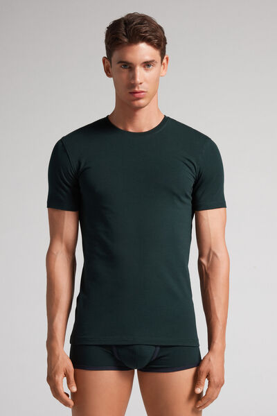 Intimissimi Camiseta ajustada de hombre en algodón Hombre Verde Tamaño L