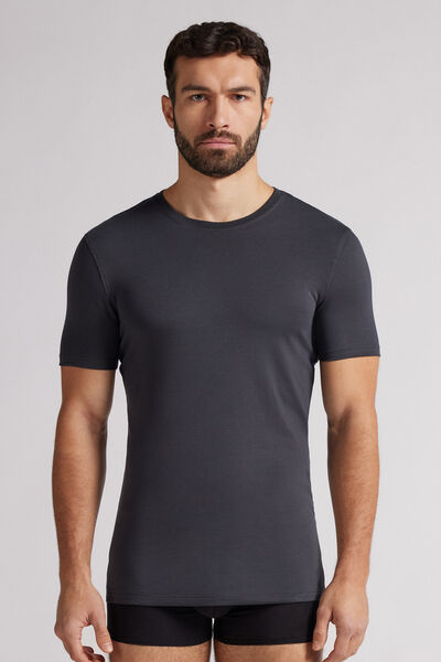 Intimissimi Camiseta ajustada de hombre en algodón Hombre Gris Tamaño XL