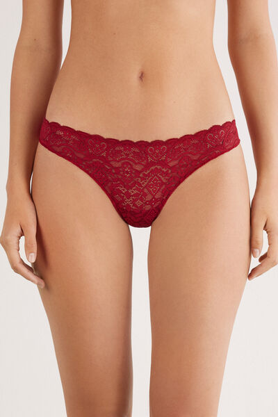 Intimissimi Braga brasileña de encaje y microfibra Mujer Rojo Tamaño L