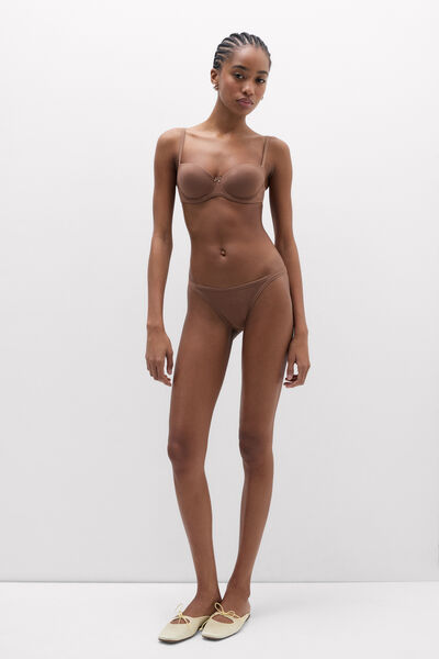 Intimissimi Braguita de Tira Lateral de Algodón Ultralight Cotton Mujer Natural Tamaño L