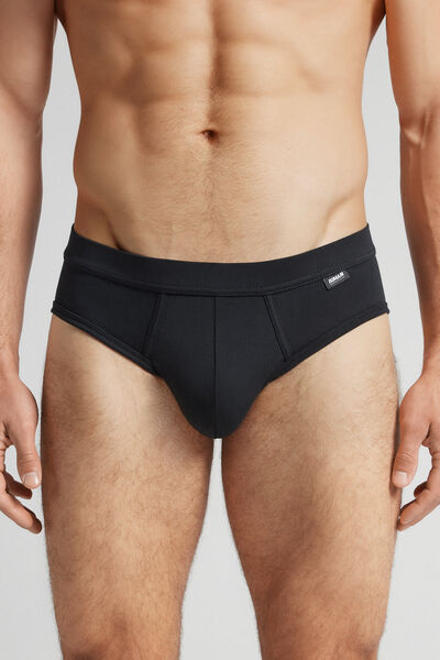 Intimissimi Slip «El Indestructible» de Algodón Superior Hombre Negro Tamaño 42