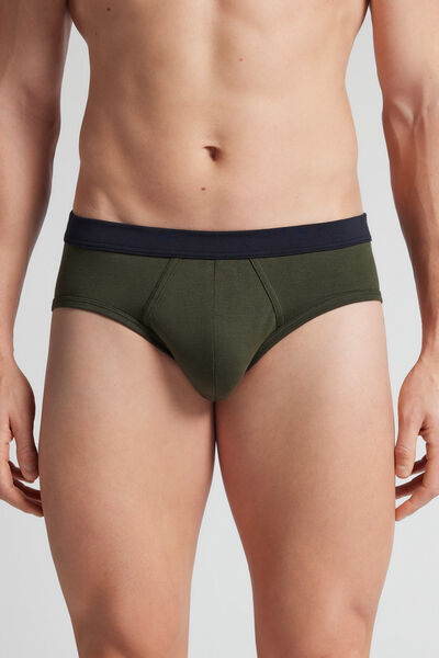 Intimissimi Slip «El Indestructible» de Algodón Superior Hombre Verde Tamaño 38