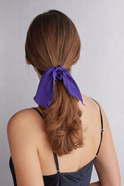 Intimissimi Coletero Fruncido Elástico de Seda con Lazo Mujer Violeta Tamaño TALLA ÚNICA