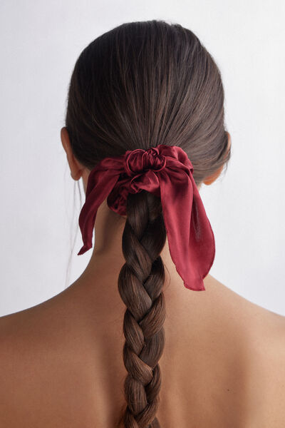 Intimissimi Coletero Fruncido Elástico de Seda con Lazo Mujer Rojo Tamaño TALLA ÚNICA