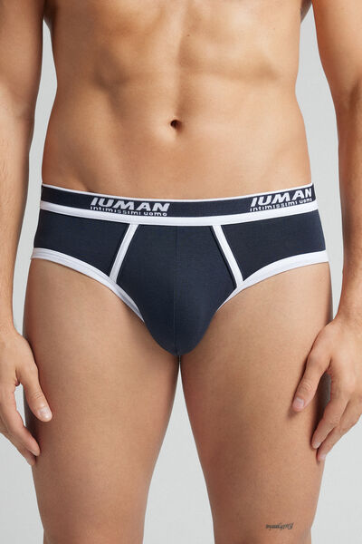 Intimissimi Slip de Hombre de Algodón Superior con Logotipo Hombre Azul Tamaño 38