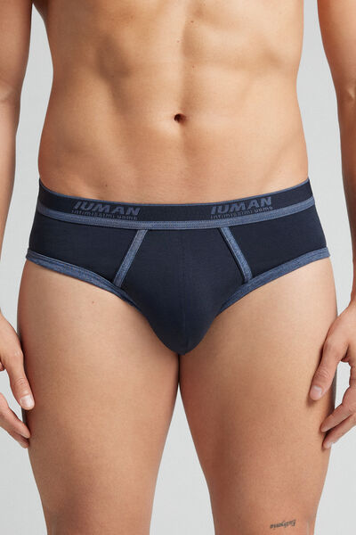 Intimissimi Slip de Hombre de Algodón Superior con Logotipo Hombre Azul Tamaño 38