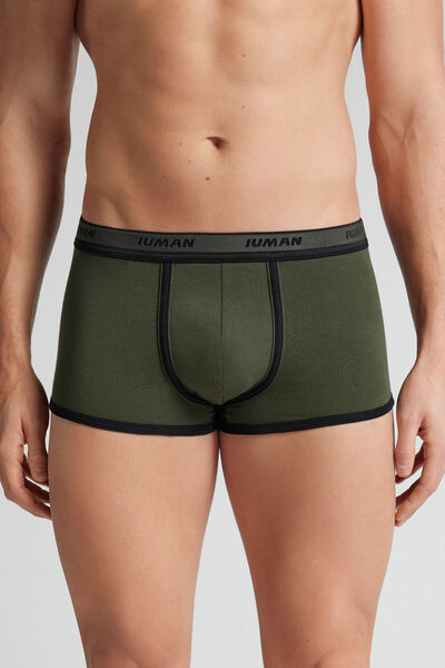 Intimissimi Bóxer de Algodón Superior con Logotipo Hombre Verde Tamaño 38