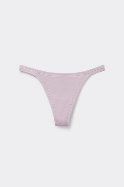 Intimissimi Tanga de Tira Lateral de Algodón Ultralight Cotton Mujer Violeta Tamaño S