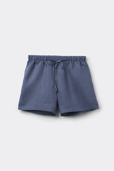 Intimissimi Pantalón corto de Tela de Lino The Pure Linen Mujer Azul Tamaño L