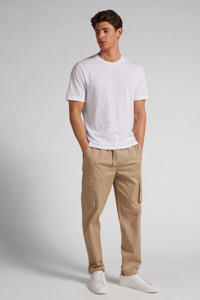 Intimissimi Camiseta de Algodón Jaspeado Hombre Blanco
