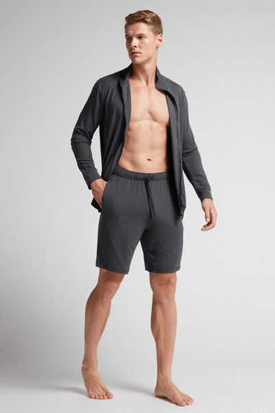 Intimissimi Pantalón Corto de Seda y Modal Hombre Gris