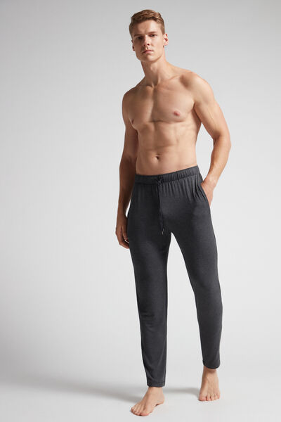 Intimissimi Pantalón Largo de Seda y Modal Hombre Gris