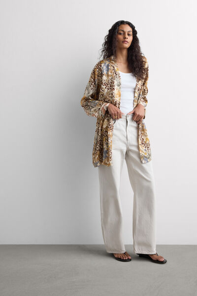 Intimissimi Kimono de Raso de Viscosa Estampado Animal Simply Iconic Mujer Impreso