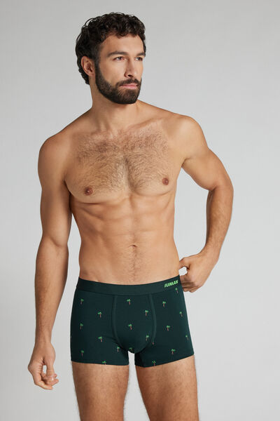 Intimissimi Bóxer Algodón Superior Estampado Palmera Hombre Verde