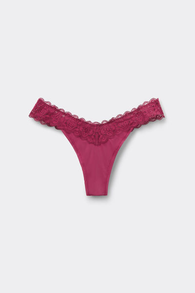 Side view of Intimissimi Brazilky ve Stylu 80. Let z Krajky a Mikrovlákna Žena Růžová Velikost 3