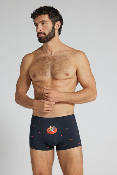 Intimissimi Boxer Cotone Superior Stampa Bassotto Uomo Blu Taglia 4