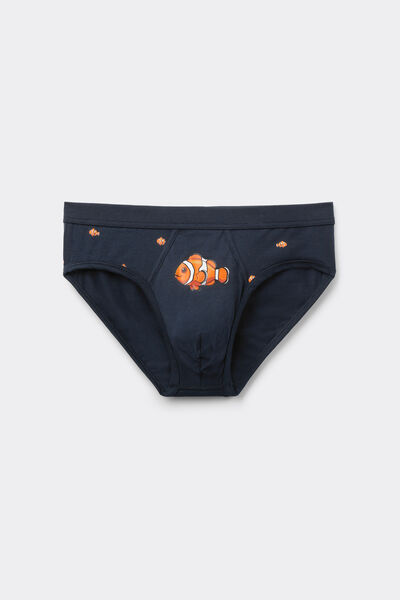 Side view of Intimissimi Slipy z Bavlny Superior s Potiskem Klauna Očkatého Člověk Modrál-khuil Velikost 4