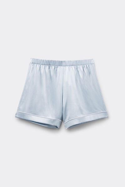 Intimissimi Short en soie avec bordure Femme Bleu Ciel Taille L
