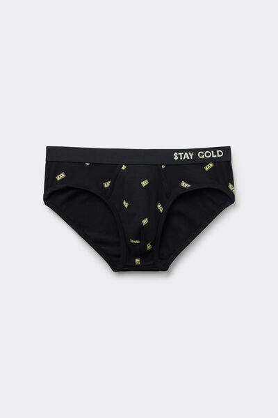 Side view of Intimissimi Slipy z Bavlny Superior s Potiskem Peněz Člověk Černá Velikost 4