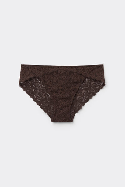 Side view of Intimissimi Krajkové Kalhotky s Nízkým Pasem Žena Hnědá Velikost 4