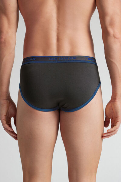 Side view of Intimissimi Pánské Slipy z Bavlny Superior s Logem Člověk Tmave Šedá Velikost 3