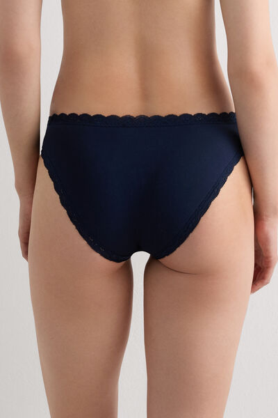 Side view of Intimissimi Kalhotky z Bavlny a Krajky Žena Modrál-khuil Velikost 7