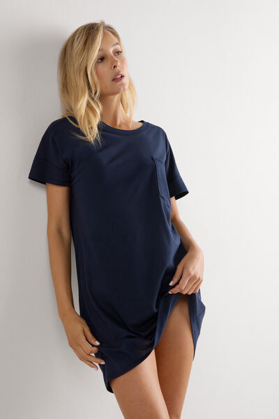 Intimissimi Noční Košile z Bavlny Ultrafresh Žena Modrál-khuil Velikost M-image-PCN12A 1467M