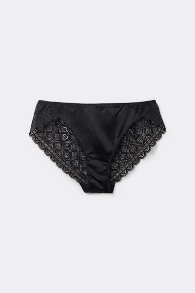 Side view of Intimissimi Kalhotky z Hedvábí a Krajky Žena Černá Velikost 4