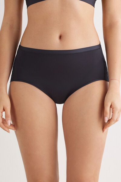 Side view of Intimissimi Kalhotky s Vysokým Pasem z Mikrovlákna a Krajky Žena Černá Velikost 4
