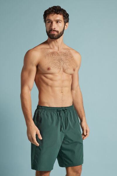 Intimissimi Jednobarevné Plavkové Boxerky Dlouhý Model Člověk Zelená Velikost M-image-MB0226L 4369M