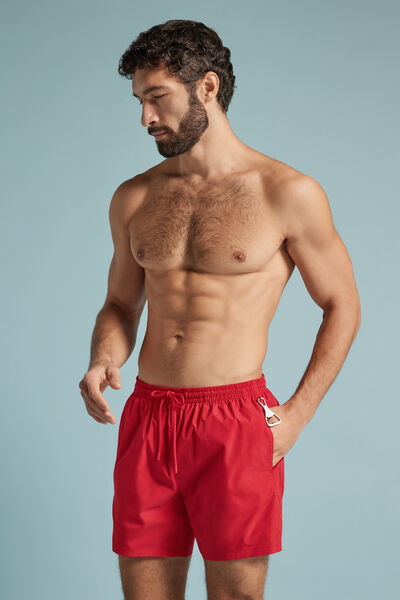 Intimissimi Jednobarevné Plavkové Boxerky Střední Délka Člověk Červená Velikost XXL-image-MB0226P 9082XXL