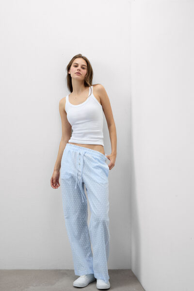 Intimissimi Kalhoty z Bavlněného Plátna s Vyšívanými Puntíky Romantic Stripes Žena Proužky Velikost L-image-PDL968 117KL
