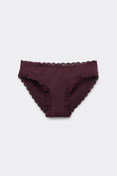 Side view of Intimissimi Kalhotky z Bavlny a Krajky Žena Červená/bordó Velikost 6