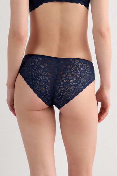 Side view of Intimissimi Krajkové Kalhotky s Nízkým Pasem Žena Modrál-khuil Velikost 1