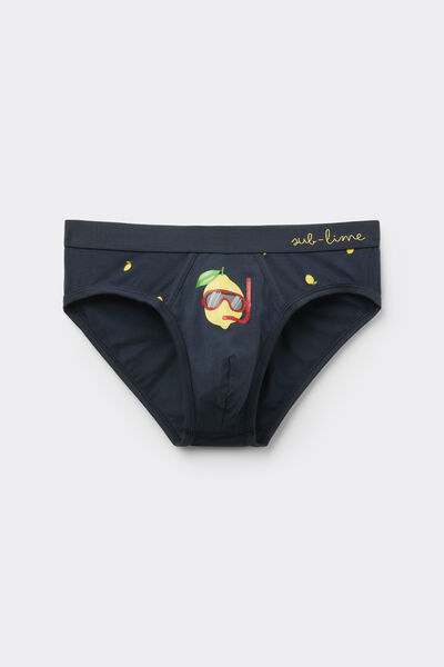 Side view of Intimissimi Slipy z Bavlny Superior s Potiskem Sub-Lime Člověk Modrál-khuil Velikost 4
