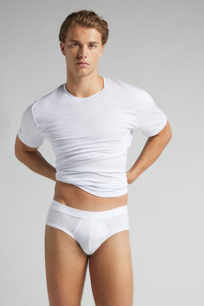 Intimissimi Slipy z mercerované bavlny filo Premium Člověk Bílá Velikost 3-image-SIU12H 001 3