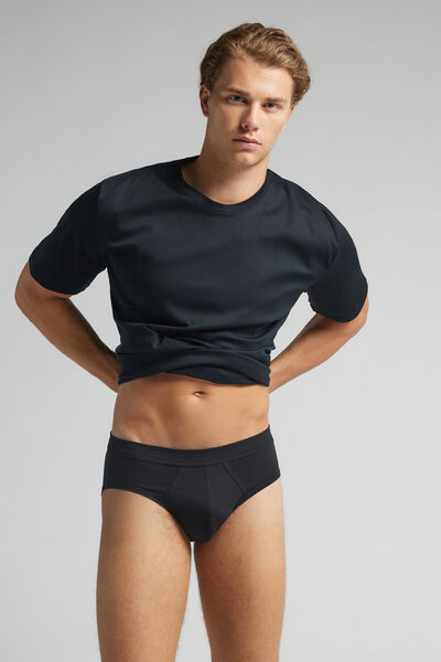 Intimissimi Slipy z mercerované bavlny filo Premium Člověk Černá Velikost 3-image-SIU12H 019 3