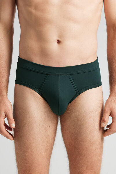 Side view of Intimissimi Slipy z mercerované bavlny filo Premium Člověk Zelená Velikost 4