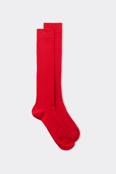Intimissimi Dlouhé Ponožky z Žebrované Bavlny Soft Cotton Člověk Červená Velikost 40-41-image-IL0605 766J40-41