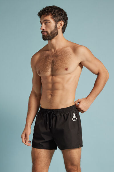Intimissimi Jednobarevné Plavkové Boxerky Krátký Model Člověk Černá Velikost M-image-MB0226C 019 M