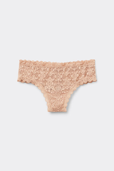 Side view of Intimissimi Krajkové Francouzské Kalhotky ve Stylu Brazilek Žena Přírodní Velikost 4