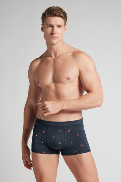 Intimissimi Boxerky z Bavlny Superior s Potiskem Chilli Papričky Člověk Modrál-khuil Velikost 3-image-SBU99A 800 3