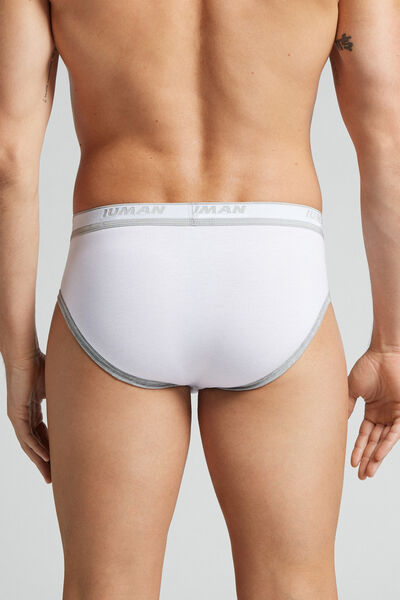 Side view of Intimissimi Pánské Slipy z Bavlny Superior s Logem Člověk Bílá Velikost 4