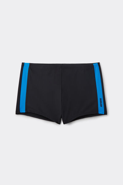 Side view of Intimissimi Jednobarevné Přiléhavé Plavkové Boxerky s Krátkou Nohavičkou Člověk Černá Velikost XL