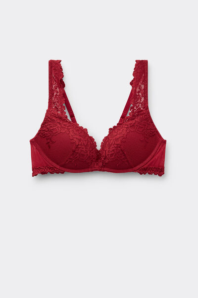 Side view of Intimissimi Super Push-Up Podprsenka Gioia Pretty Flowers Žena Červená Velikost 2D