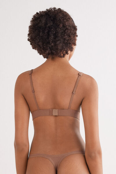 Side view of Intimissimi Trojúhelníková Podprsenka Marica z Bavlny Ultralight Žena Přírodní Velikost 2B